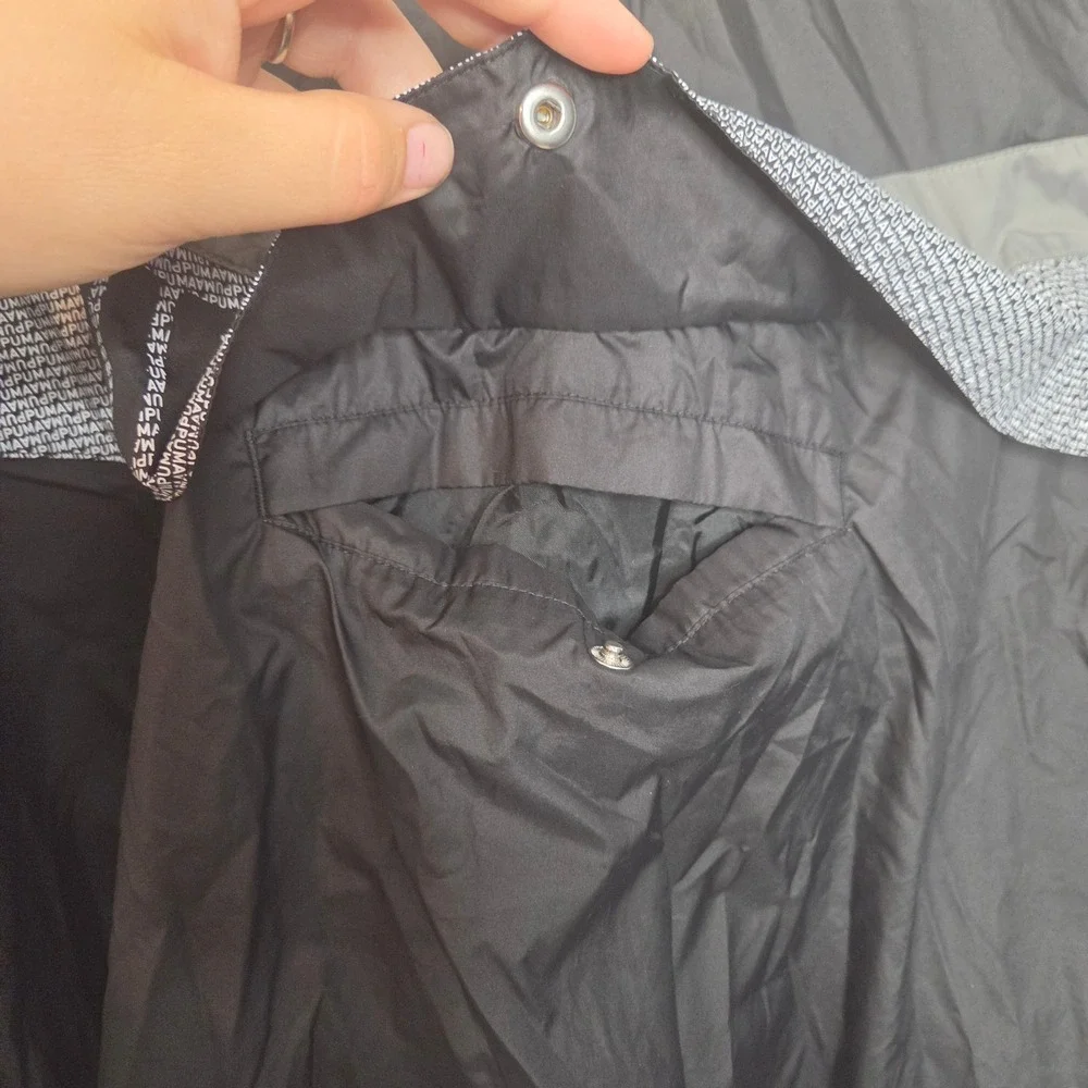 Puma Mens Training Quarter Zip Windbreaker Jacket Black Grey Logo Size Large